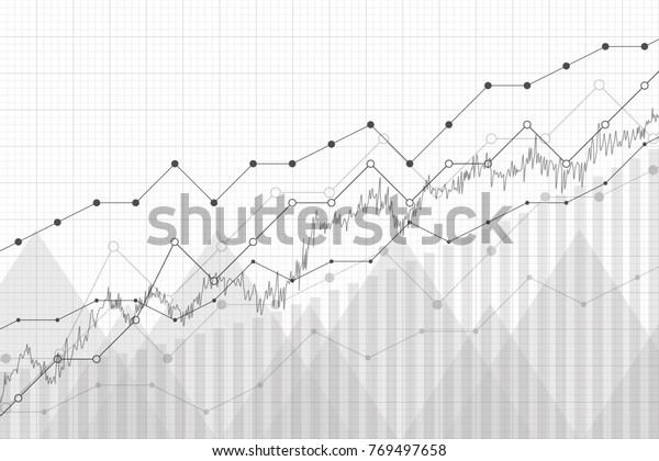 財務データグラフ ベクターイラスト 成長企業の利益の経済コンセプト トレンド線 コラム 市場経済情報の背景 のベクター画像素材 ロイヤリティフリー