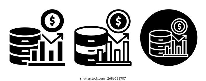 Symbol für die Sammlung von Finanzdaten - Glyphe und gemischtes Vektorgrafik