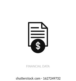 Financial data icon. New trendy financial vector illustration symbol