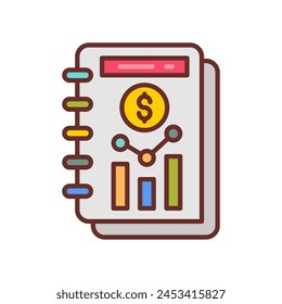 Financial Data  icon in vector. Logotype
