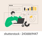 Financial data management abstract concept vector illustration. Financial services software, business strategy, digital data report, risk management, analytics, visualization tool abstract metaphor.
