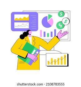 Financial data management abstract concept vector illustration. Financial services software, business strategy, digital data report, risk management, analytics, visualization tool abstract metaphor.