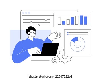 Financial data management abstract concept vector illustration. Financial services software, business strategy, digital data report, risk management, analytics, visualization tool abstract metaphor.