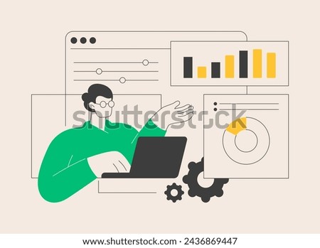 Financial data management abstract concept vector illustration. Financial services software, business strategy, digital data report, risk management, analytics, visualization tool abstract metaphor.
