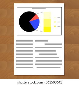 Financial data pie chart. Business graph data, financial round chart, vector illustration