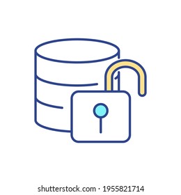 Financial Data Protection RGB Color Icon. Unauthorized Access To Financial Records. Bank Secure. Strengthening Privacy Policies. Income, Monetary Issues Security. Isolated Vector Illustration