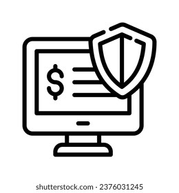 Financial data security, bank account protection, secure money vector illustration