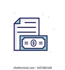 Financial Data  Vector Illustration. Outline Filled Business Growth and Investment Icons. EPS 10 File