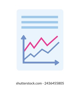 Financial database, business report icon in modern flat style
