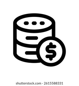 financial database line icon. Clean and minimalist vector icon for websites, mobile apps, presentations, and logos. Fully scalable and customizable for any project.