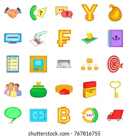 Financial day icons set. Cartoon set of 25 financial day vector icons for web isolated on white background
