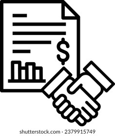 financial dealing icon vector business agreement symbol