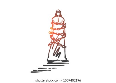 Financial debt, obligation concept sketch. Hand drawn isolated vector