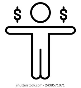 Icono de decisión financiera ilustración vectorial