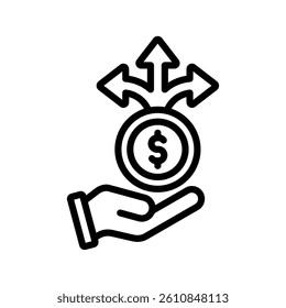 Financial Decision Line Vector Illustration On White Background.