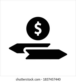 Financial decision making icon on white background