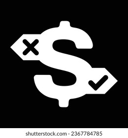 Financial decision making icon on black background