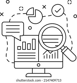 financial decisions vector line icon design, business corporation symbol, Joint partnerships Sign, Sales and Marketing management stock, operating decision based on reinvest profits Analysis Concept