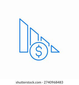 financial decline icon sign vector