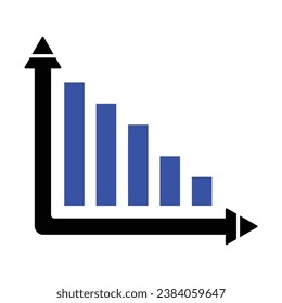 Financial Decrease Report Icon, Vector Graphics