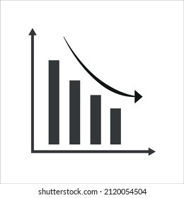 Financial decrease statistics isolated icon graphic design, vector illustration.