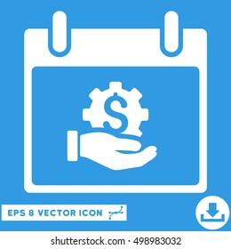 Financial Development Hand Calendar Day icon. Vector EPS illustration style is flat iconic symbol, white color.