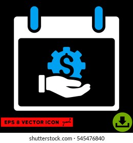 Financial Development Hand Calendar Day icon. Vector EPS illustration style is flat iconic bicolor symbol, blue and white colors.