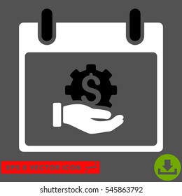 Financial Development Hand Calendar Day icon. Vector EPS illustration style is flat iconic bicolor symbol, black and white colors.