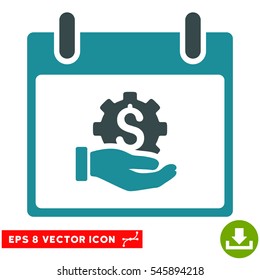 Financial Development Hand Calendar Day icon. Vector EPS illustration style is flat iconic bicolor symbol, soft blue colors.