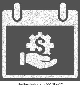 Financial Development Hand Calendar Day grainy textured icon for overlay watermark stamps. Flat symbol with dirty texture.