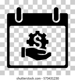 Financial Development Hand Calendar Day icon. Vector illustration style is flat iconic symbol, black color, transparent background. Designed for web and software interfaces.