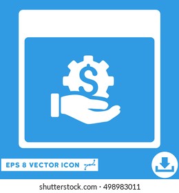Financial Development Hand Calendar Page icon. Vector EPS illustration style is flat iconic symbol, white color.