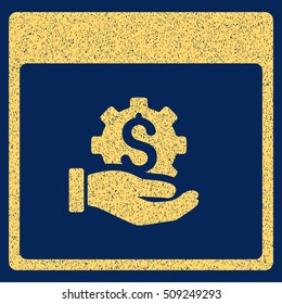 Financial Development Hand Calendar Page grainy textured icon for overlay watermark stamps. Flat symbol with unclean texture.