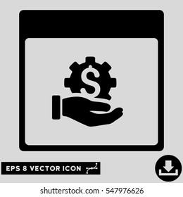 Financial Development Hand Calendar Page icon. Vector EPS illustration style is flat iconic symbol, black color.