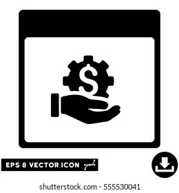 Financial Development Hand Calendar Page icon. Vector EPS illustration style is flat iconic symbol, black color.