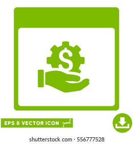Financial Development Hand Calendar Page icon. Vector EPS illustration style is flat iconic symbol, eco green color.