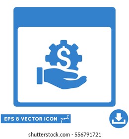 Financial Development Hand Calendar Page icon. Vector EPS illustration style is flat iconic symbol, cobalt color.