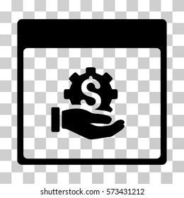 Financial Development Hand Calendar Page icon. Vector illustration style is flat iconic symbol, black color, transparent background. Designed for web and software interfaces.