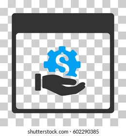 Financial Development Hand Calendar Page icon. Vector illustration style is flat iconic bicolor symbol, blue and gray colors, transparent background. Designed for web and software interfaces.