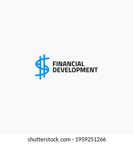 financial development logo concept design with geometric, modern and unique styles for business, corporate and  company isolated on white background