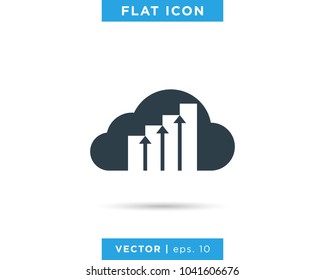 Financial Diagram Cloud Icon Vector Logo Design Template