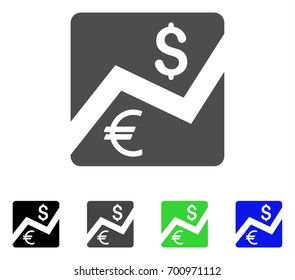 Financial Diagram flat vector pictograph. Colored financial diagram, gray, black, blue, green icon versions. Flat icon style for web design.