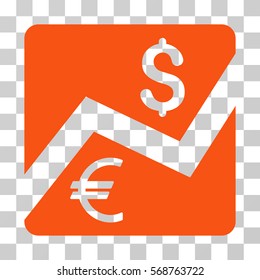 Financial Diagram icon. Vector illustration style is flat iconic symbol, orange color, transparent background. Designed for web and software interfaces.