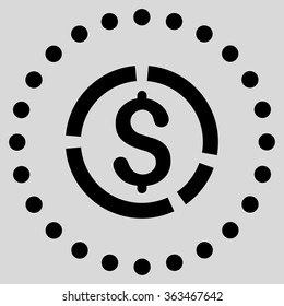 Financial Diagram vector icon. Style is flat circled symbol, black color, rounded angles, light gray background.