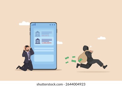 Financial Disaster: Man Devastated by Huge Money Loss from Mobile Banking App, Highlighting Cybersecurity Breach and Bank Account Theft.