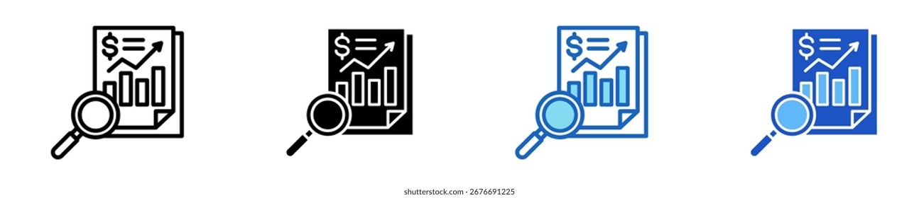 Conjunto de iconos de divulgación financiera Colección de varios estilos