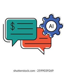 Financial Discussion Ai Automation Vector Icon design