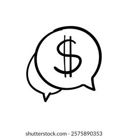 Financial Discussion Concept. Speech Bubbles with Dollar Symbol
