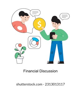 Financial Discussion Flat Style Design Vector illustration. Stock illustration