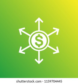 Financial diversification and diversified assets, vector icon